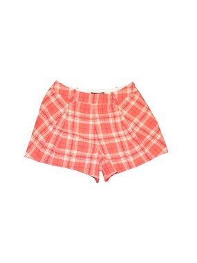 Smythe Womens Watermelon Plaid High-Waisted Shorts Cotton Size 6 New With Tags